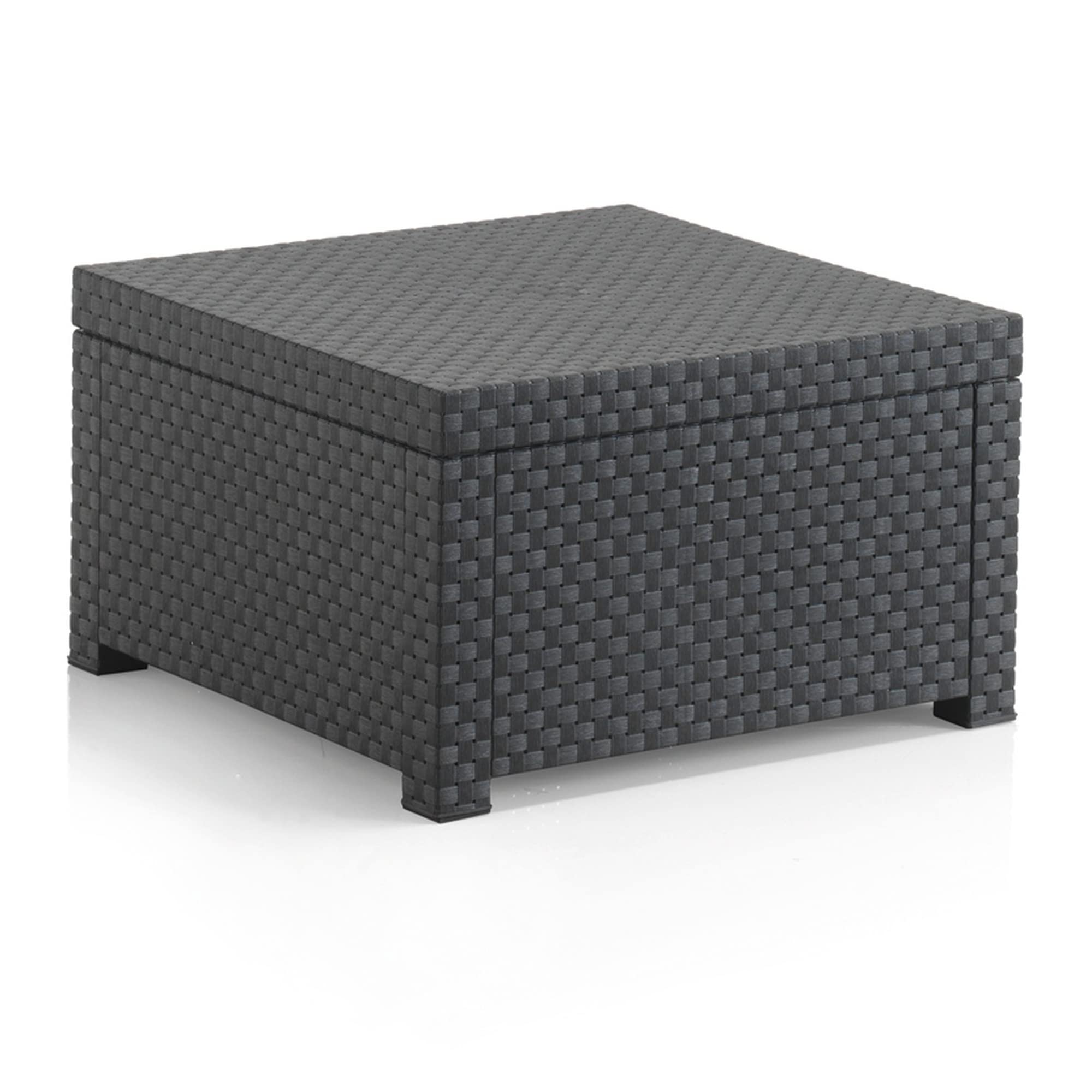 SP Berner - Set de Muebles de Jardín y Terraza Oasis Color Grafito - Tres Piezas - Sofá Canapé 3 y 2 Plazas y Mesa de Centro con Almacenaje - Fabricado en España con Plástico Reciclado