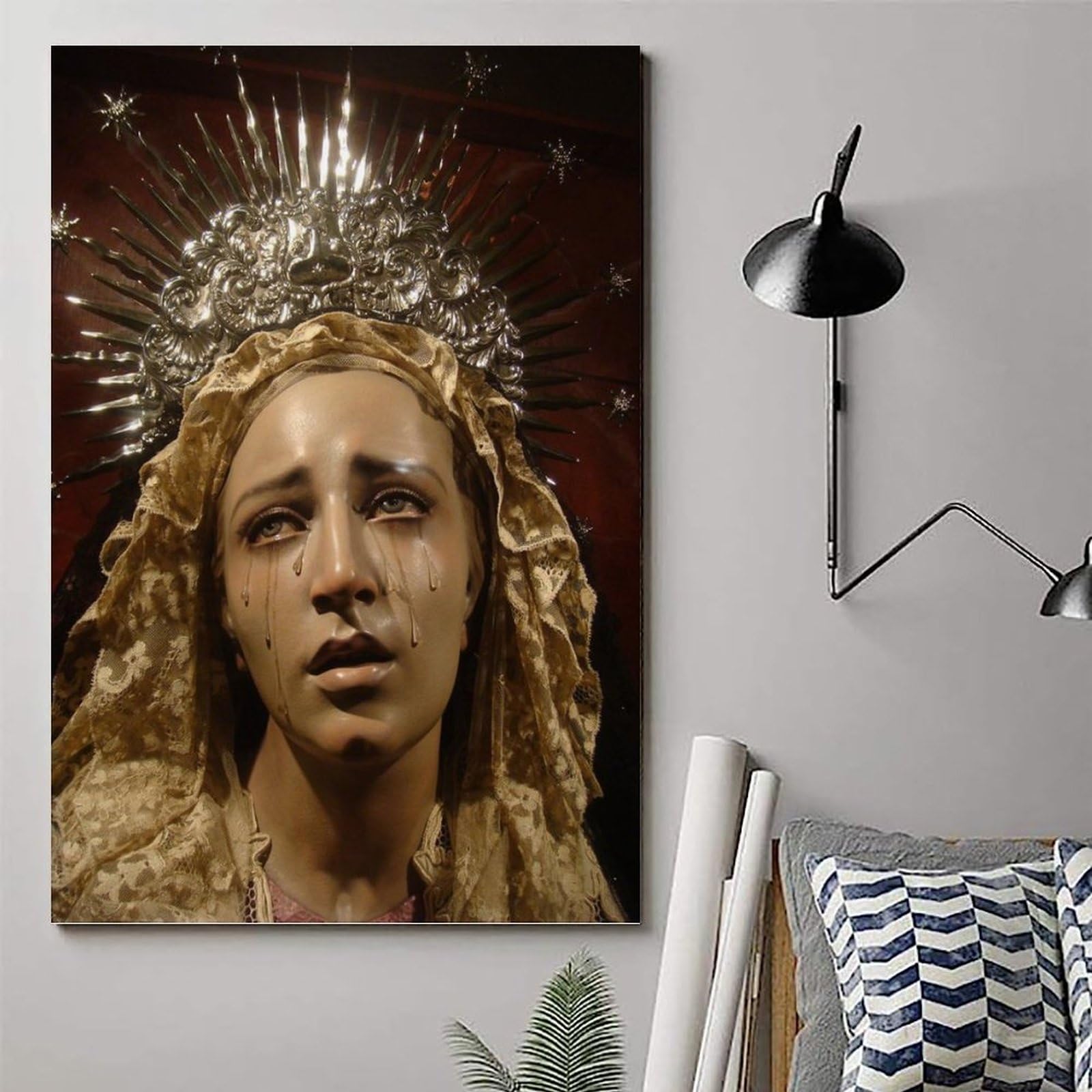 Amazon.co.jp: 泣く聖母マリア像のポスター ポスター装飾絵画