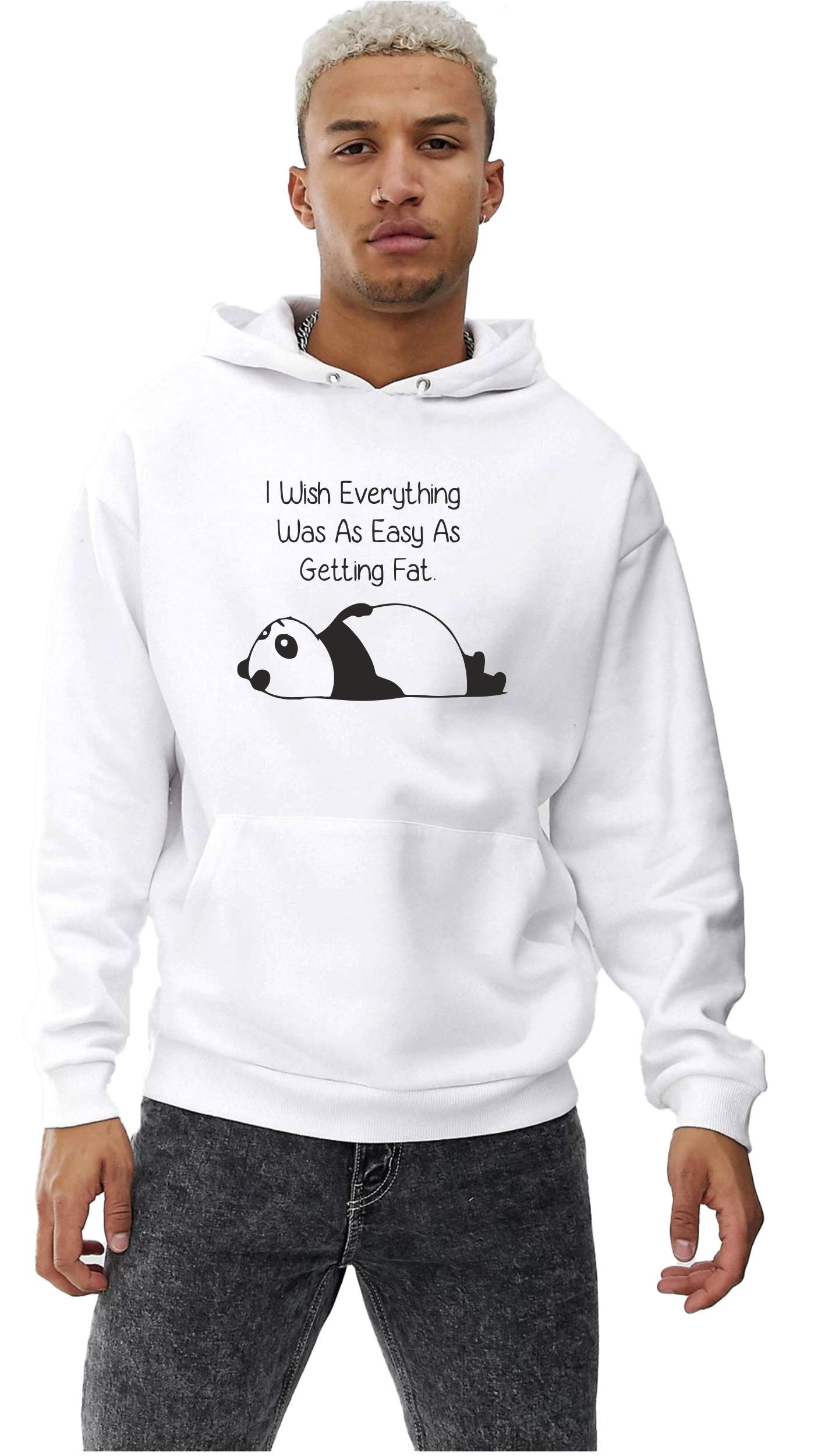 BE SAVAGE White Fat Panda 1.1 Hoodie for Men stylsh Hoodies for Men Oversize Hoodies for Men Baggy Hoodie Men