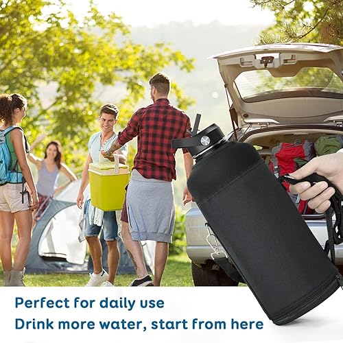Miniatura 4 de BUZIO Bolsa de transporte para botellas de agua de 64 onzas, 87 onzas, 128 onzas, transporta, protege y aísla tu frasco con este transportador de