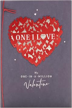 UK Greetings Valentine's Day Card For The One I Love - Stunning Red Heart Design