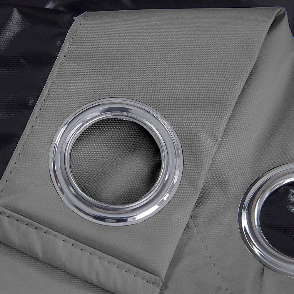 ele ELEOPTION Cortina de Exterior Impermeable, Opaca, Resistente al Viento, Protección UV, para Balcón, Jardín o Patio (137 x 244cm, Gris Claro)