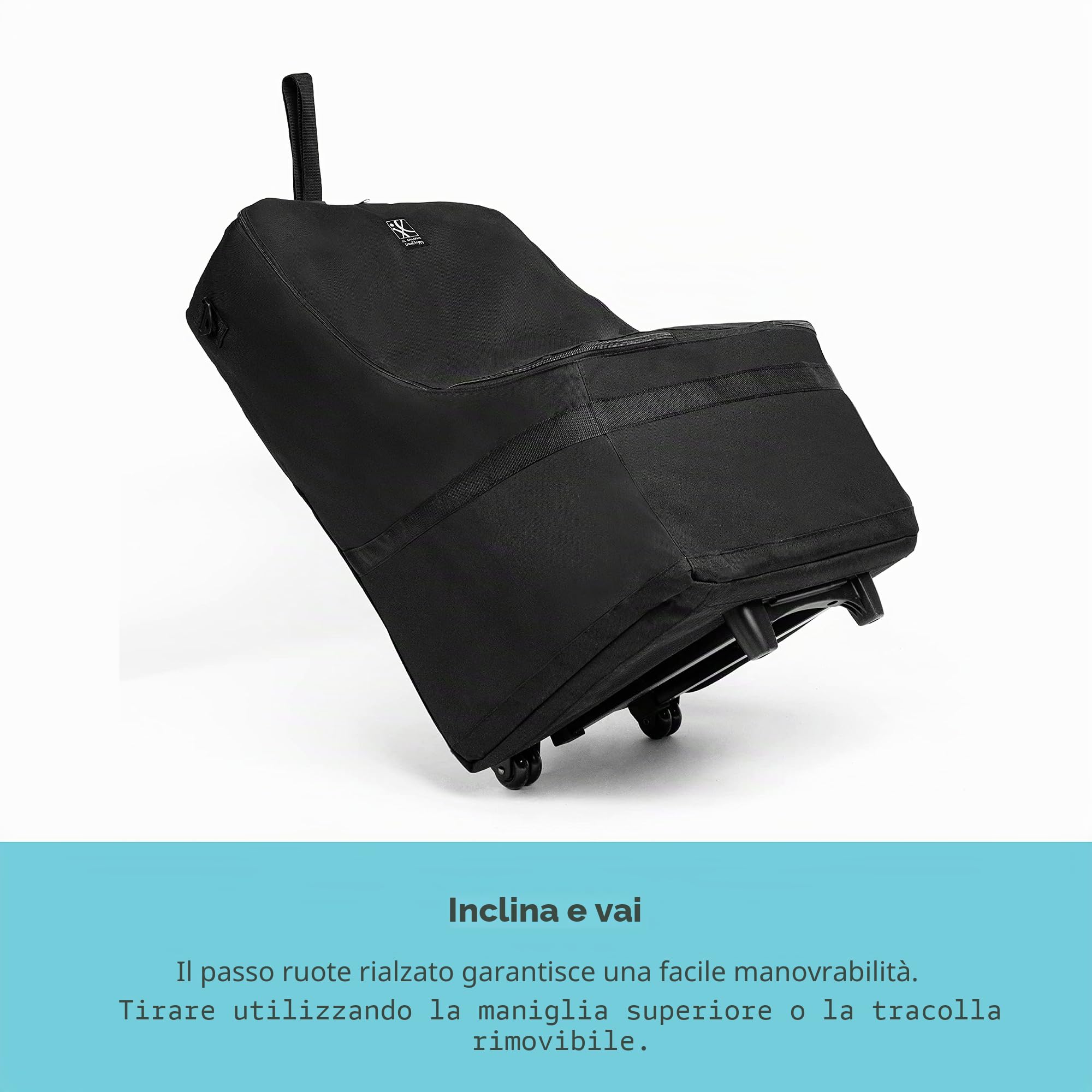 JL Childress Borsa da Viaggio per Seggiolino Auto con Ruote, colore: Nero