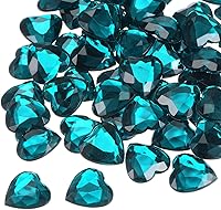 Vista 29 de MECCANIXITY 20 piezas de diamantes de imitación acrílicos de corazón de 0.98 pulgadas (0.984 in) con parte trasera plana, gemas de plástico