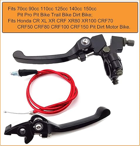 Miniatura 6 de KAKO - Palancas de freno de embrague para manillar de 0.866 in, 7/8 pulgadas, apto para 110 cc, 125 cc, 140 cc, TTR, SSR, Xmotos, Apollo 125, Pit