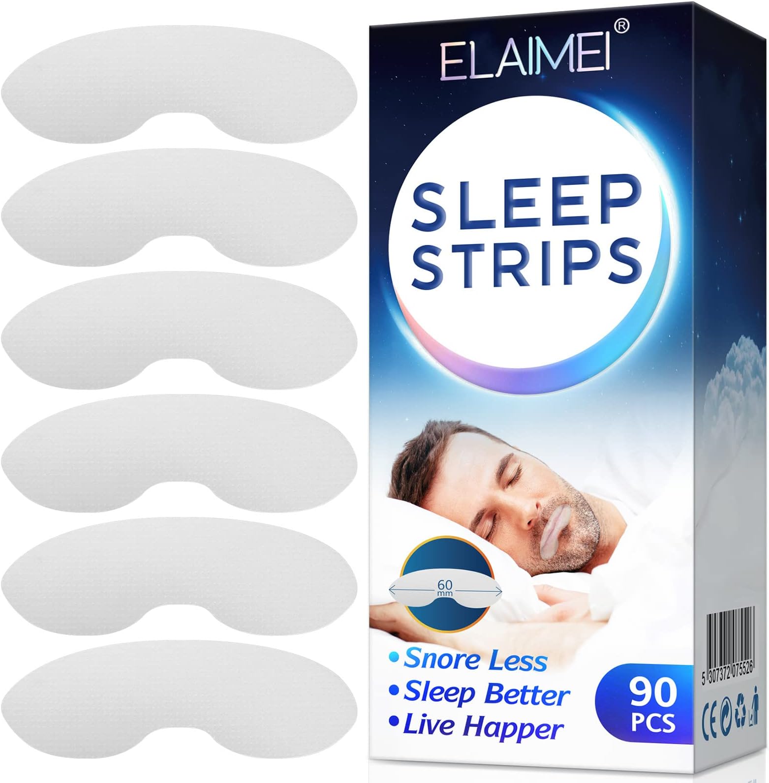 Anti Snoring Sleep Strips Disposable Mouth Strips Tape Reduce Mouth Dryness Sore Throat Snoring Solution 90pcs