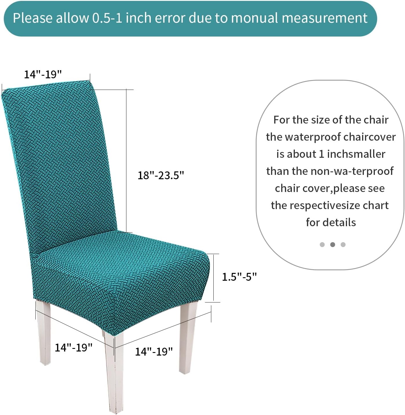 Parsons Dining Chair Cover, Detachable Sofa Chair Cover, Retractable Chair Cover (4, Peacock Blue)
