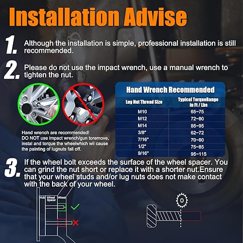 Miniatura 6 de GAsupply Espaciadores de rueda 4x110 de 2 pulgadas, adaptadores de espaciadores de rueda ATV de 2.913 in con pernos de 10 × 1.25, compatible con