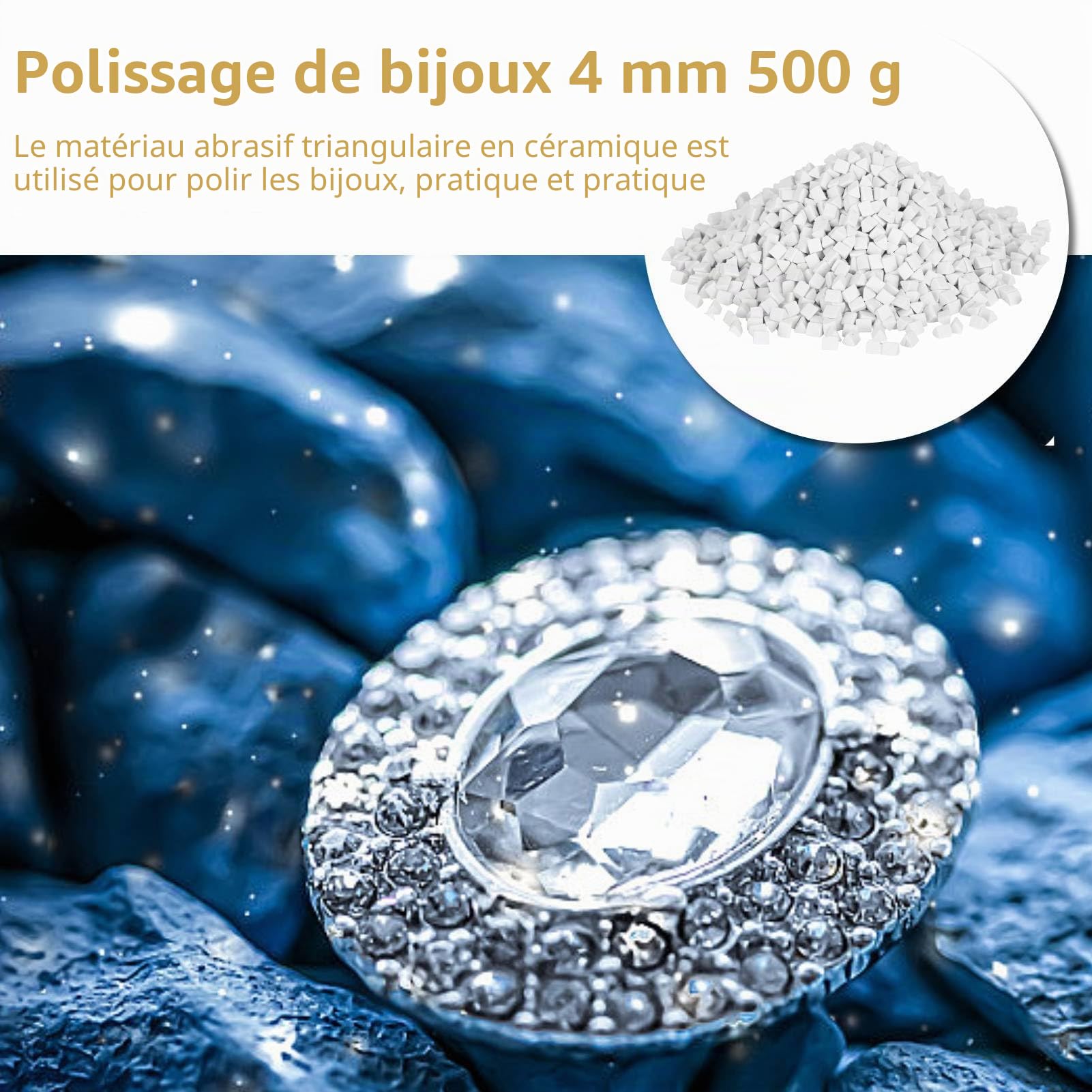 Média en céramique pour culbutage de roche, matériau de remplissage en céramique pour culbutage de roche, matériau abrasif de polissage triangulaire, support de polissage de roche