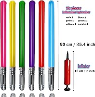 Vista 3 de 13 piezas inflables de espada de sable de luz, espadas inflables de sable de luz para fiestas temáticas de Star Wars, juguetes de espada inflables