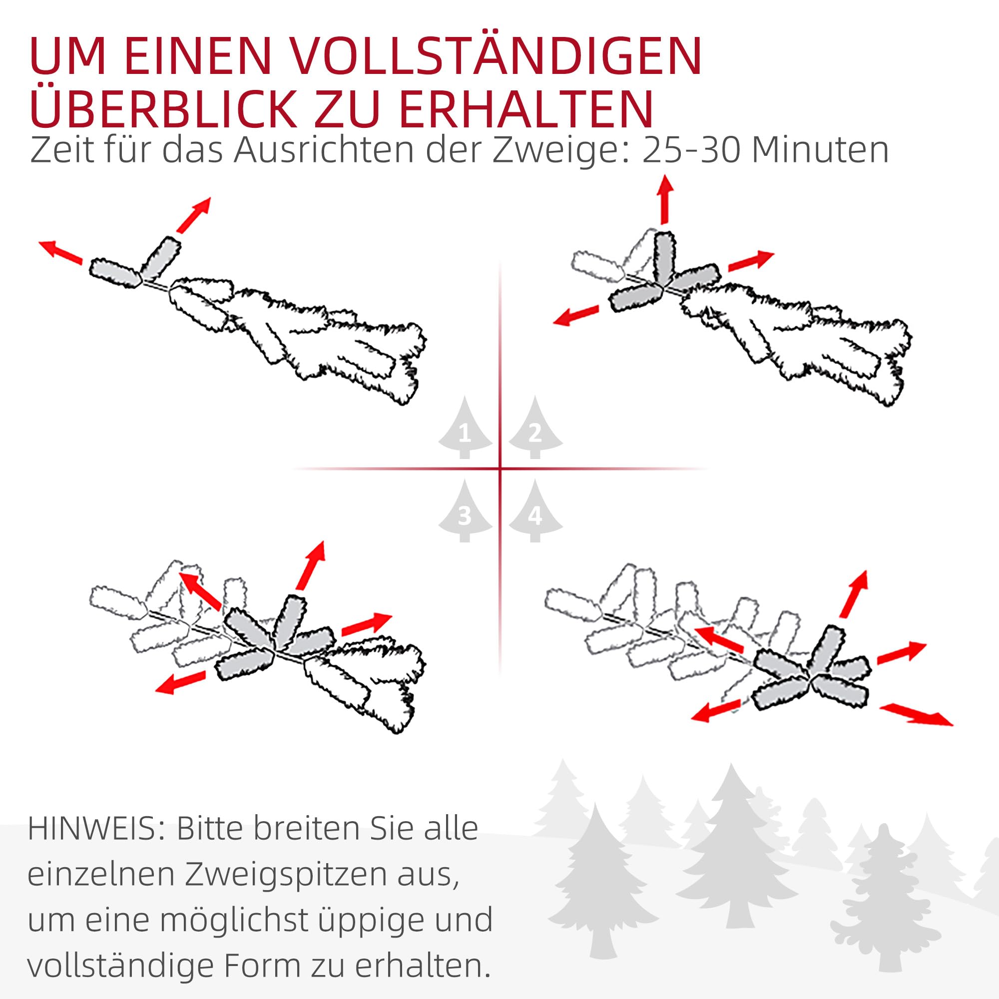 HOMCOM Künstlicher Weihnachtsbaum mit Schnee Christbaum 183 cm Grün