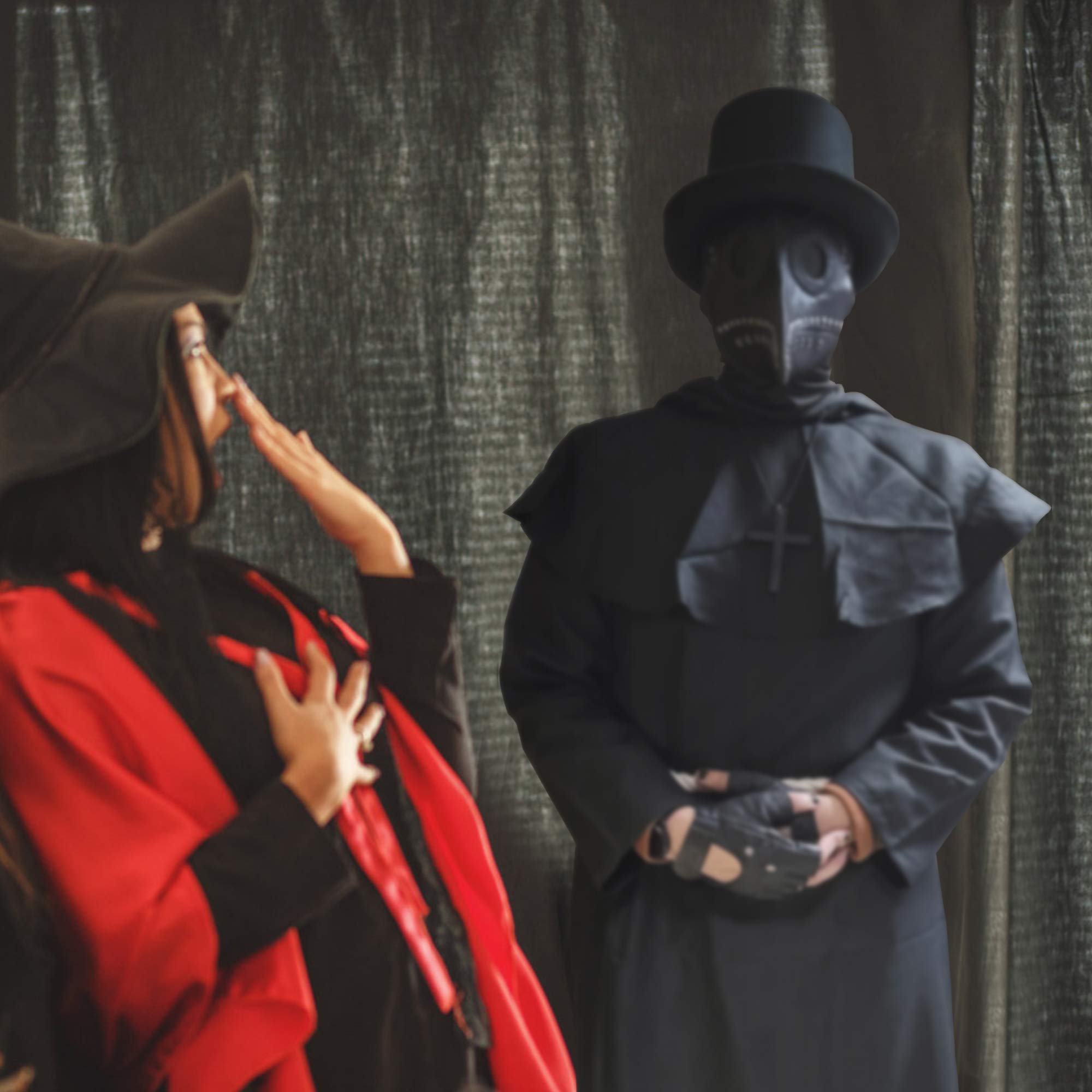 GraduatePro Monk Robe Medieval Hooded Halloween Fancy Costume Renaissance Priest Friar Cowl Cloak Knight Sorcerer Magician Black M - Image 4