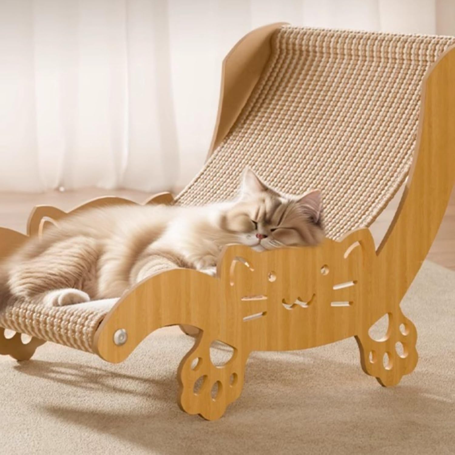 Generic Cat Scratcher Lounger Scratch Resistant Sisal Cat Lounge Easy to Clean Animal Supplies for Cats, Indoor