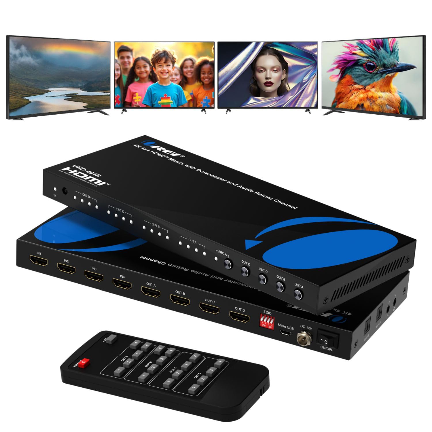 Amazon.com: OREI 4K@60Hz 4×4 HDMI Matrix Switch with Downscaler
