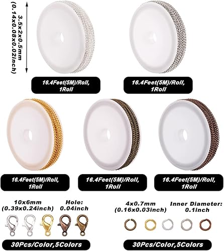 Vista 51 de Mega Pet Cadena de acero inoxidable de 16.4 pies/16.4 ft, color metálico, cadena de eslabones cubanos sin soldar, cadenas de cable facetado, cadena