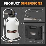 FOUR UNCLES Transmission Fluid Pump - Pneumatic Transmission Fluid Extractor and Dispenser with 15 Metal ATF Adapters and Pressure Gauge for Automotive Use, Transmission Fluid Transfer Pump Kit