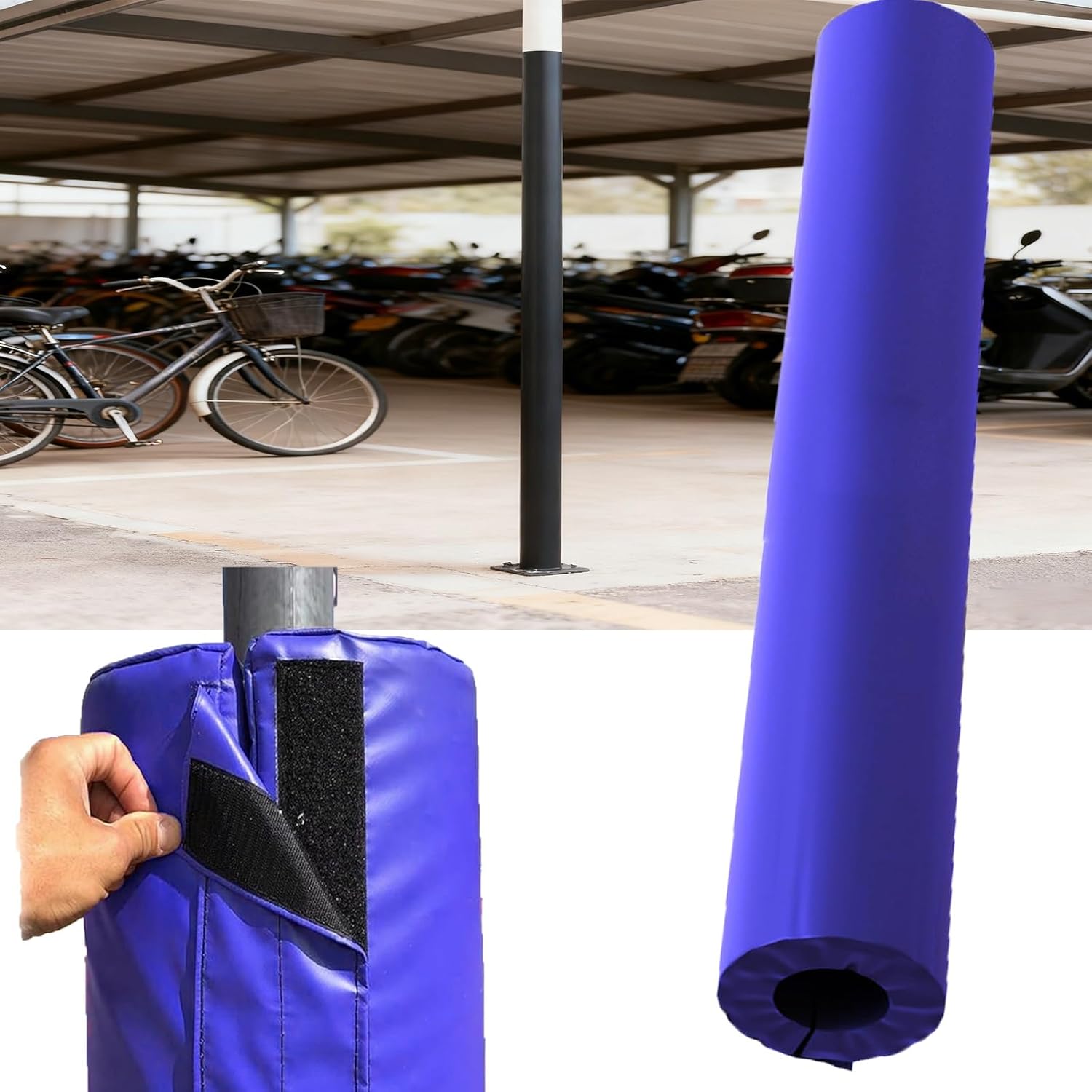 Basketball Pole Training Pad, Pole-Dia 2in (Pole-Circ 6.3in) Anti-Collision Protection, H 4FT Weatherproof & Durable, Black Suitable for Gym, Basement, Heavy Duty for Intense Training