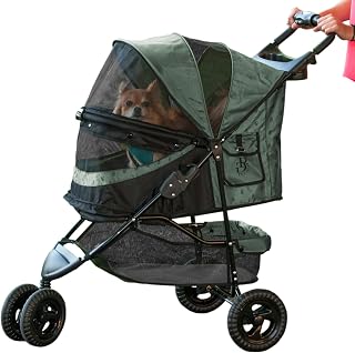 Pet Gear No-Zip Special Edition 3 Wheel Pet Stroller, NEW Sage