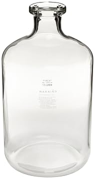Corning Pyrex 1596-19L Glass 19 L Solution Graduated Carboy Bottle, with Tooled Neck