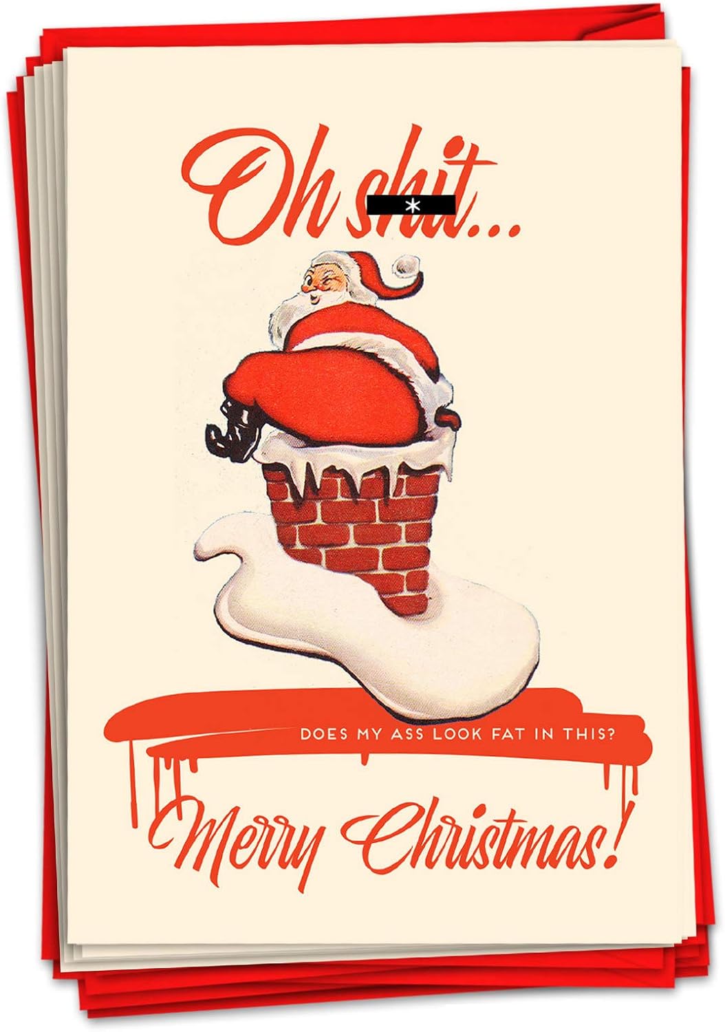NobleWorks, 12 Funny Merry Christmas Cards (1 Design, 12 Cards)