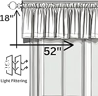 Vista 3 de DaDa Bedding - Cenefa de cortina para ventana de jardín con rosas florales, semitransparente, iluminación natural, borde recto botánico, borde a
