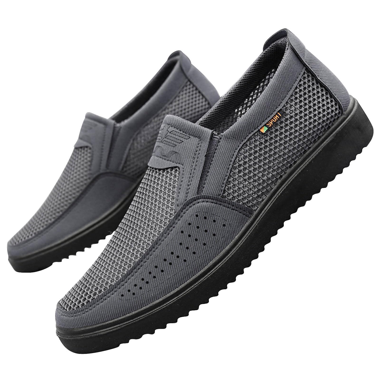 Scarpe estive in rete traspiranti, da uomo, ortopediche, extra large, per diabetici, leggere, con suola morbida, antiscivolo, comode e per il tempo libero