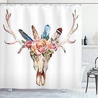 Vista 6 de Ambesonne Cortina de ducha de caballo, potente semental de Appaloosa, elegante estampado equino de campeón de sangre pura real, juego de decoración