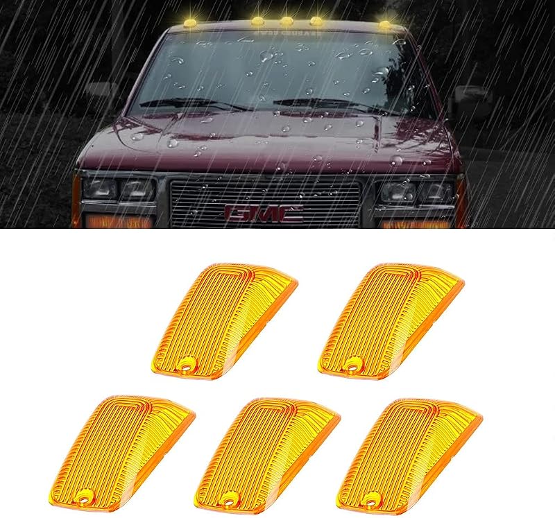 Capa âmbar para luz de marcador de teto de cabine MARLBSTON para Chevrolet/GMC C/K1500, C/K2500 e C/K3500 – 5 unidades