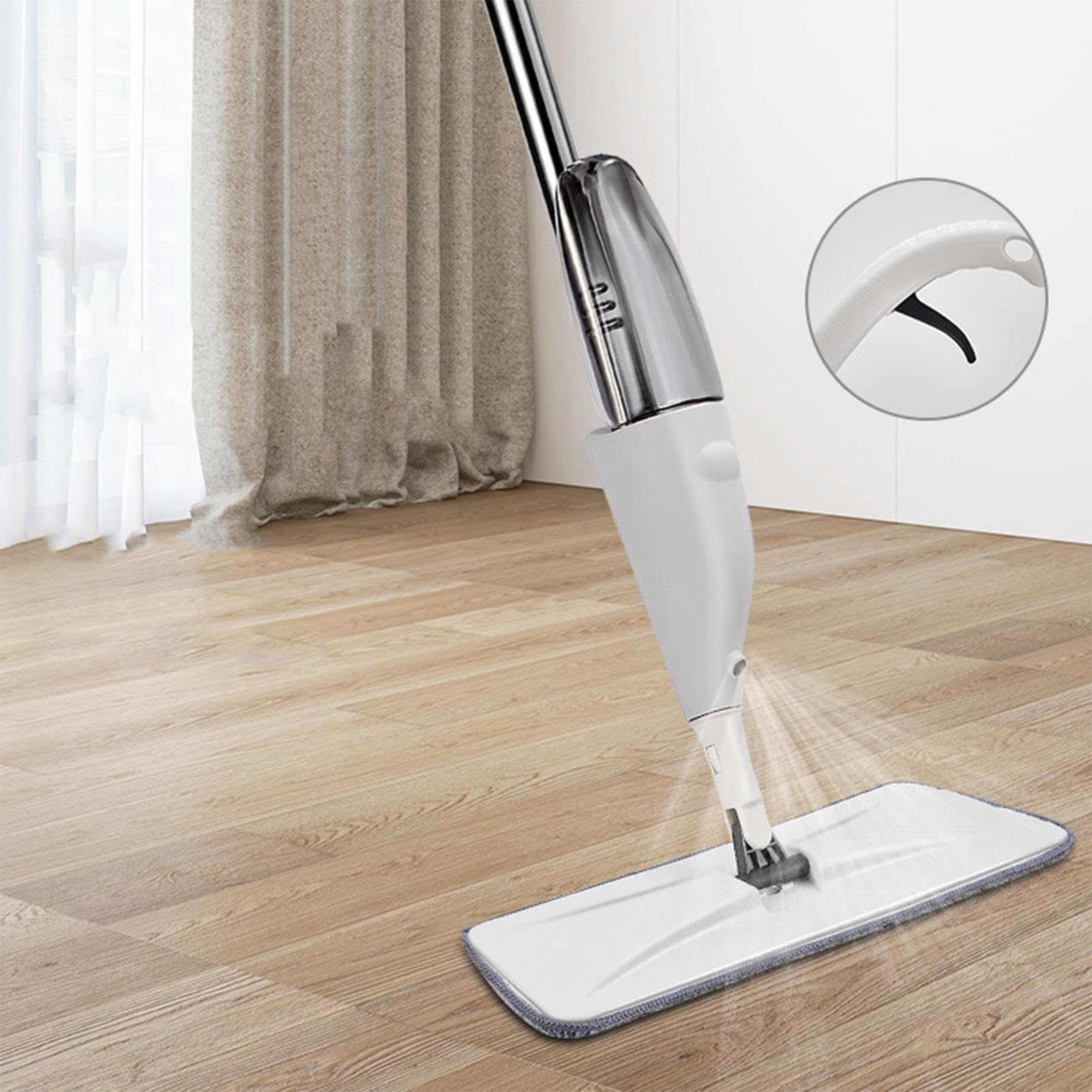 Mop Per La Pulizia Dei Pavimenti Scopa A Spruzzo Con Riutilizzabile | Panni In Microfibra Lavabili Rotazione 360° Serbatoio 400 ml Per Casa Cucina Bagno Garage