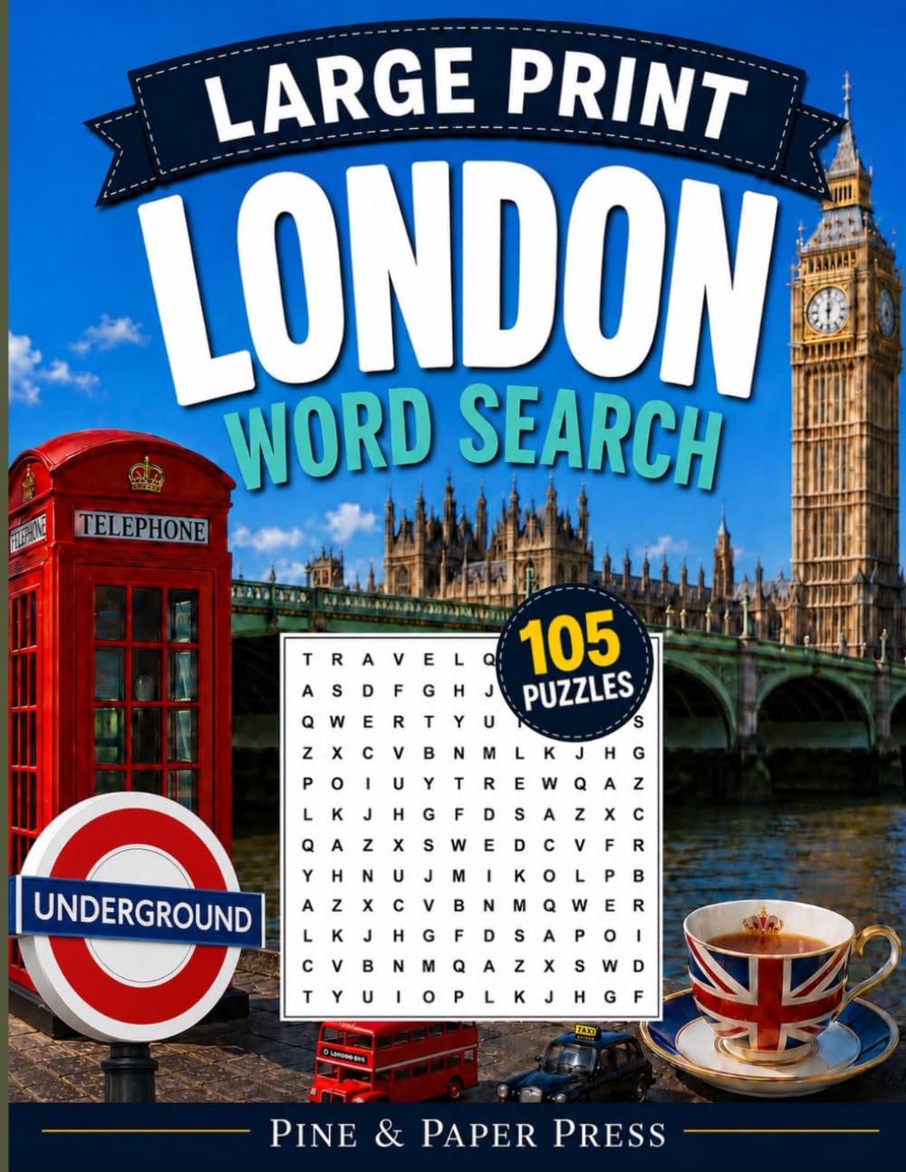 London Large Print Word Search: 105 Puzzles with Fascinating London Facts, Famous Landmarks, British Traditions & Iconic Attractions