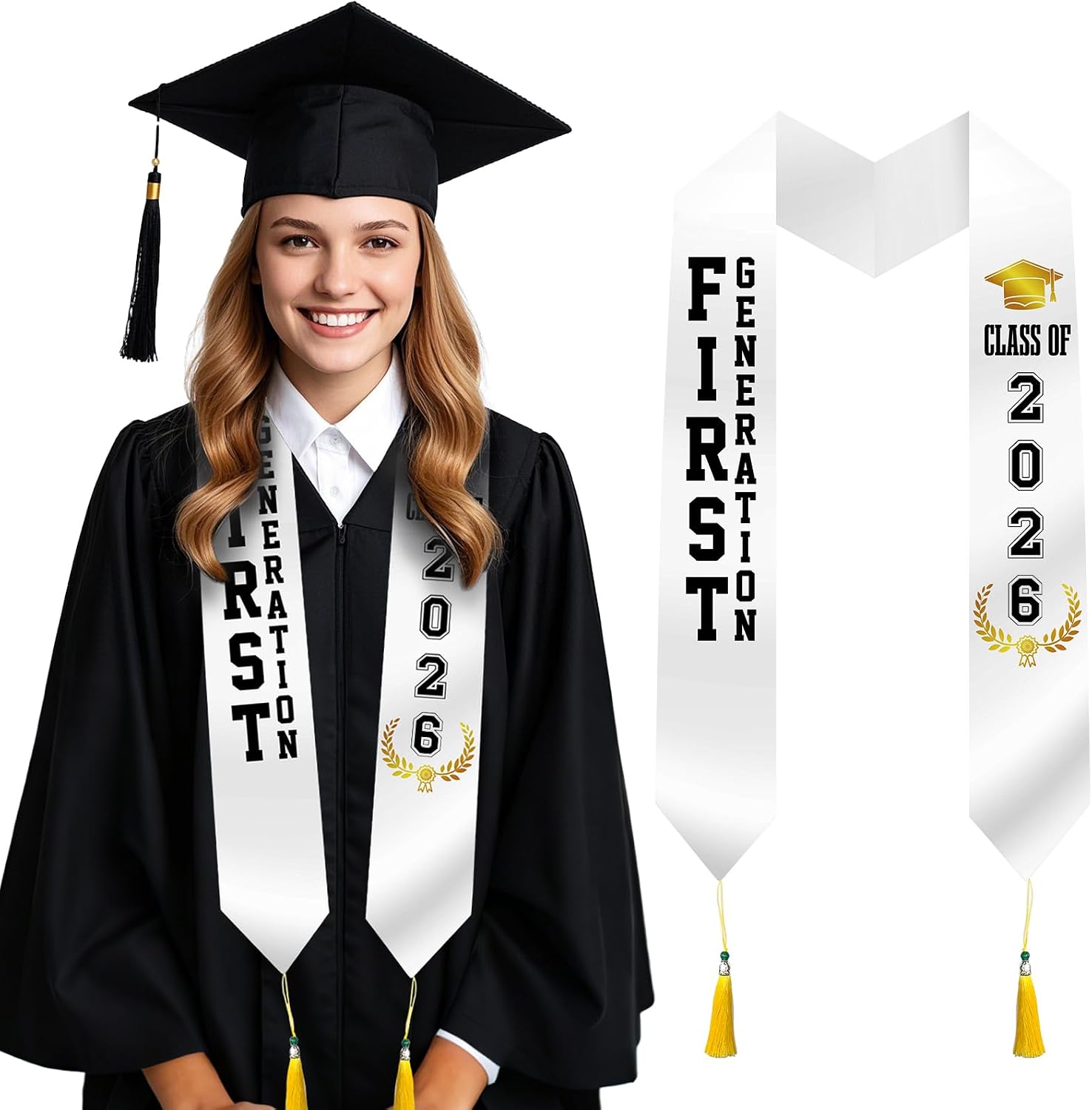 Mexican Graduation Stole Class of 2026 - Classic Mexico Style Honor Stoles for Unisex Adult College Students
