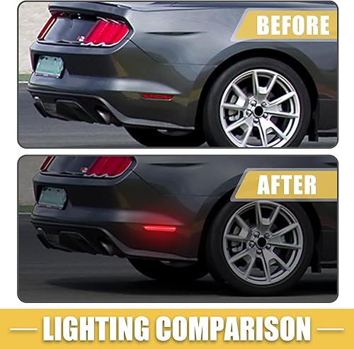 Miniatura 3 de AR3Z-15A201-A - Luz de señalización lateral LED para Ford Mustang Lente negra Luz LED roja 1 par