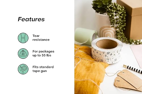 Miniatura 2 de Package Mint Cinta de embalaje de envío de 2 pulgadas x 110 yardas, cinta de embalaje decorativa de 330 pies - Sellado de cajas decorativas para