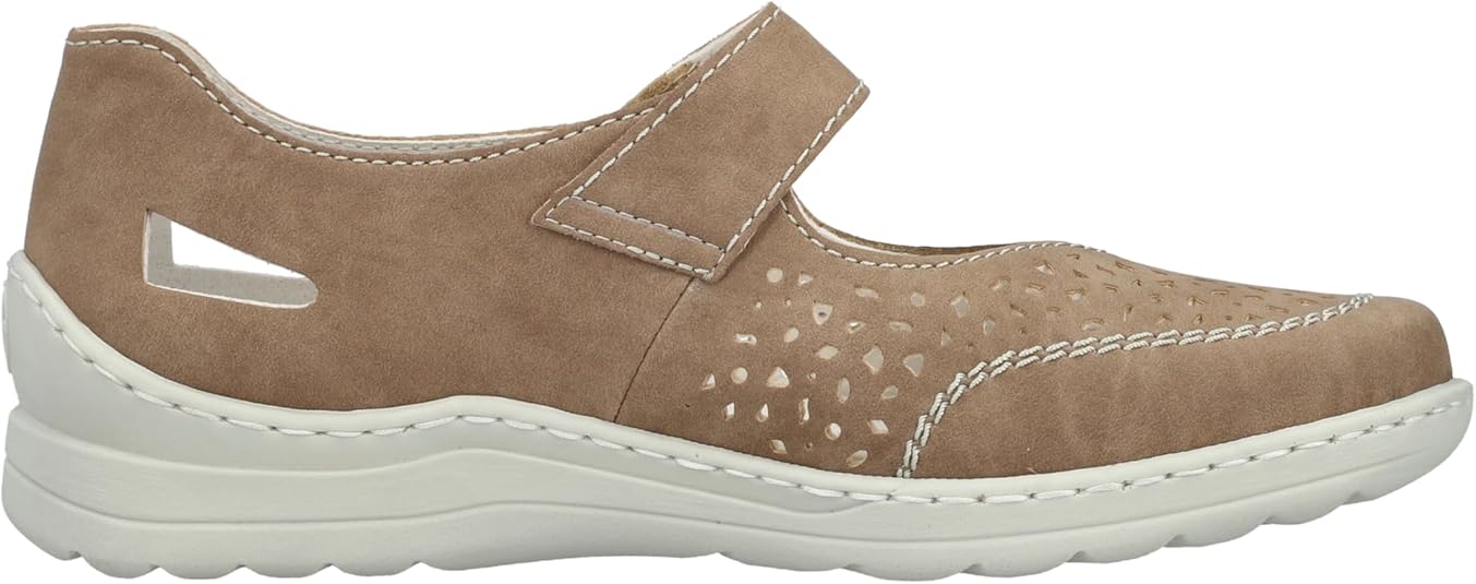 Rieker Dames 48996 Ballerina, beige, 42 EU, beige, 42 EU