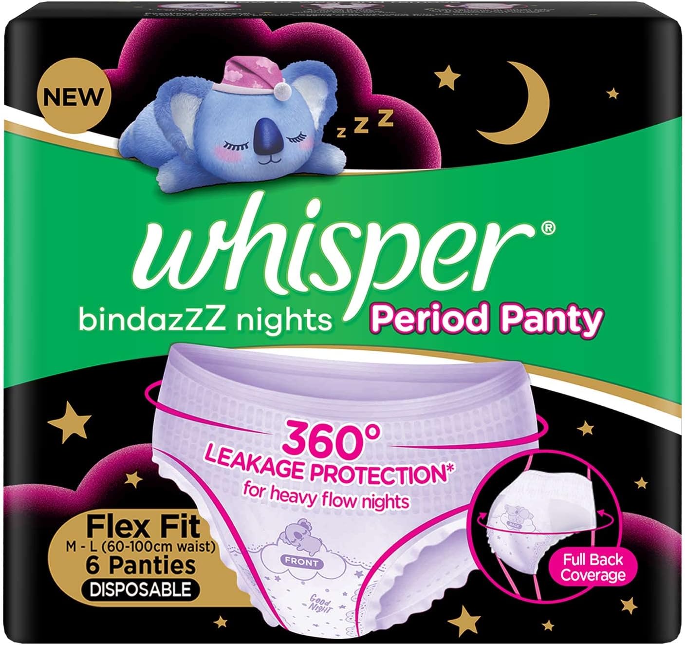 Whisper Bindazzz Night Period Panty6 ML Pantiesupto 0 Leaks360