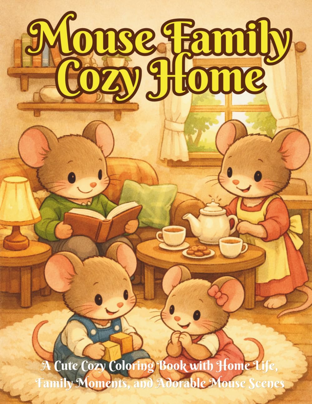 Mouse Family Cozy Home: A Cute Cozy Coloring Book with Home Life, Family Moments, and Adorable Mouse Scenes