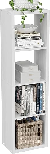 Miniatura 45 de Estantería organizadora de almacenamiento en forma de cubos, estantería decorativa de 3 niveles con respaldo abierto de 11 pulgadas con borde Roble
