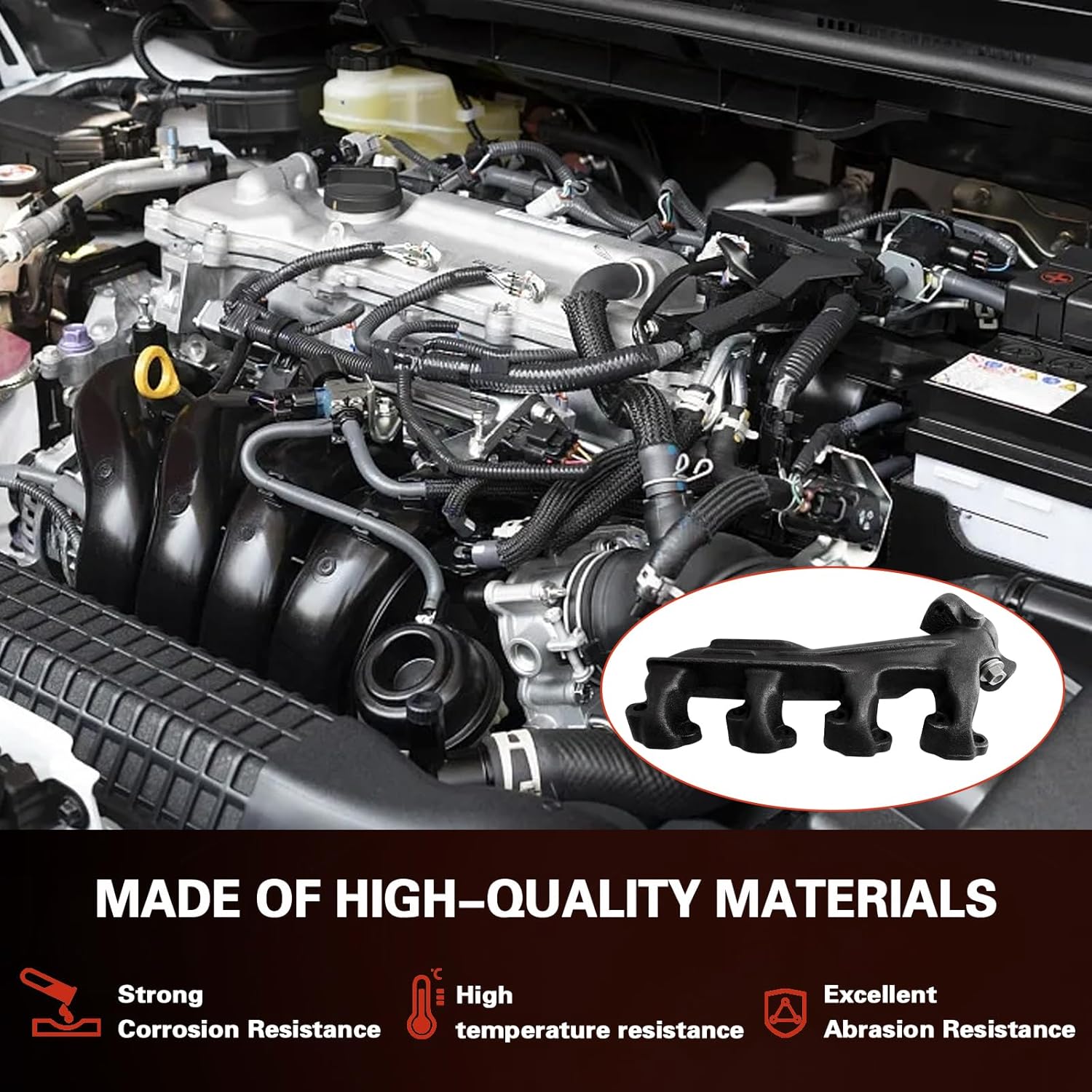 Exhaust Manifold Kit Direct Fit for 1986-1996 Bronco E-150 F-150 F-250,1986-1991 E-250 & Ltd crown victoria 5.0L V8, OE: 674153 EPA