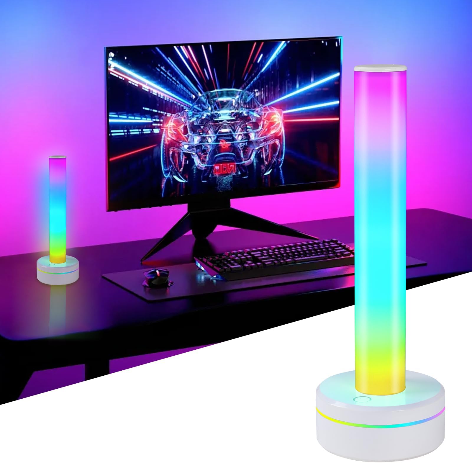 Lumière D'ambiance LED RGB,Décorative,Sans Fil,Pour Voiture Disco Karaoke Fete Aaate86695