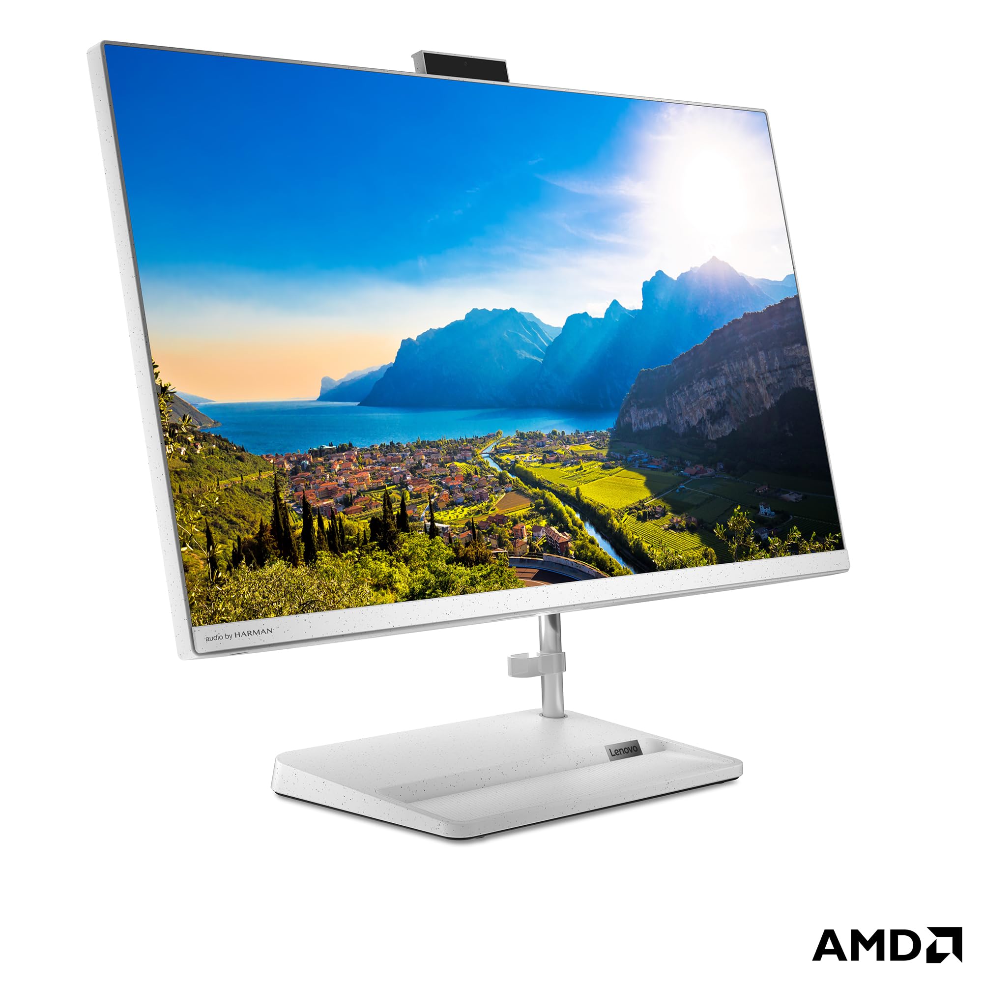 Lenovo IdeaCentre AIO 3 27ALC6 - Ordinateur de Bureau Tout-en-Un 27" FHD (AMD Ryzen 7 7730U, 16 Go RAM, 512 Go SSD, Graphique AMD Radeon, Windows 11 Home) Clavier AZERTY et Souris - Blanc