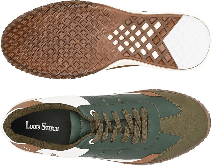 LOUIS STITCH White and Tan Sneaker for Men | Comfortable Sneaker | LSP-SNK-AVI004-WHTN