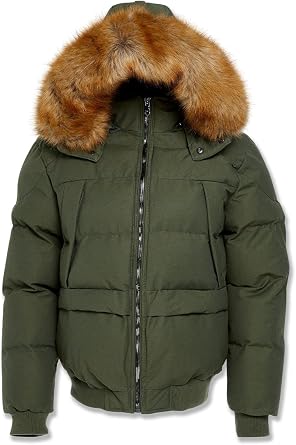 Jordan Craig Cross Bay Bomber Jacket with Faux Fur Trim Hood, Quilted,