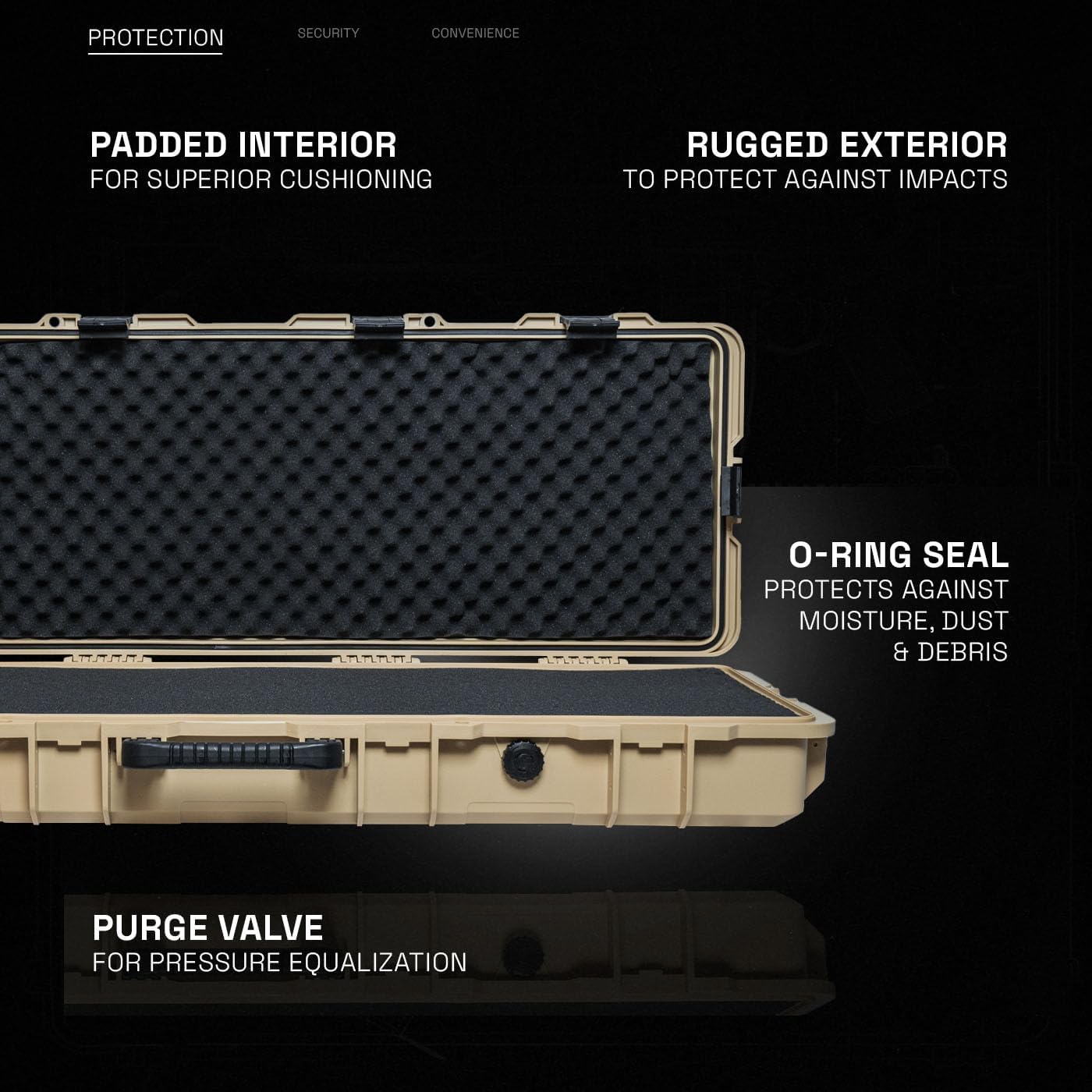 GRITR 39" Tactical Hard Rifle Case with Foam Padding - TSA Approved Firearm Travel Case for Rifles - IP67 Compliant Waterproof Dustproof Shockproof Firearm Storage Accessory - Image 3