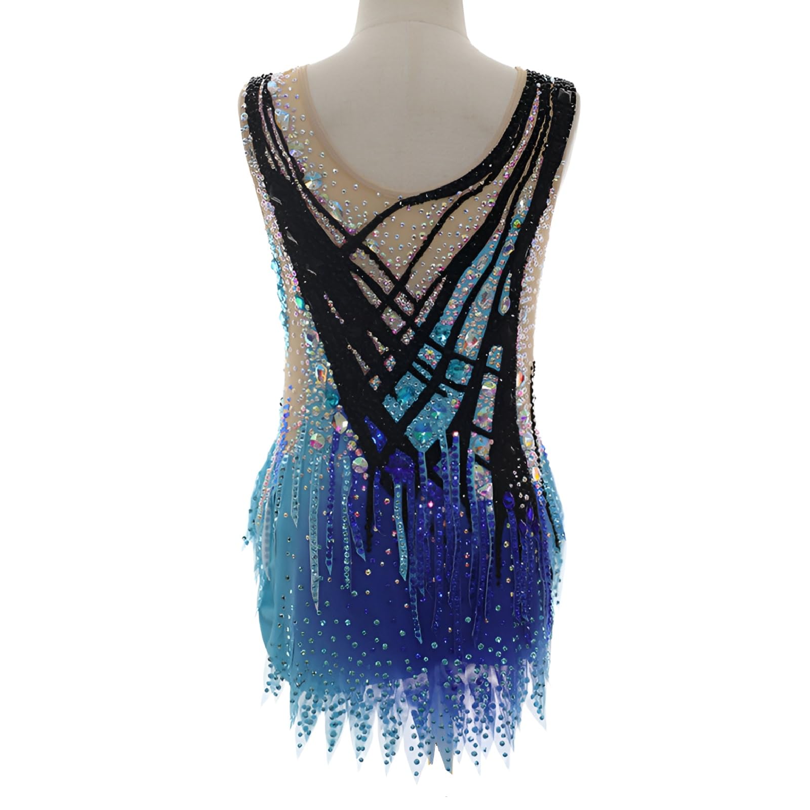Trykoty Do Gimnastyki Artystycznej Bez Rękawów Dla Kobiet Elegancki Strój Do Gimnastyki Gradientowej Rhinestone Dla Zespołu