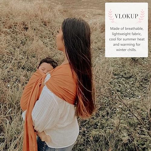 Miniatura 3 de Portabebés con anillo para bebé, extra suave, para recién nacidos a niños pequeños, ligero, transpirable, ajustable, color marrón