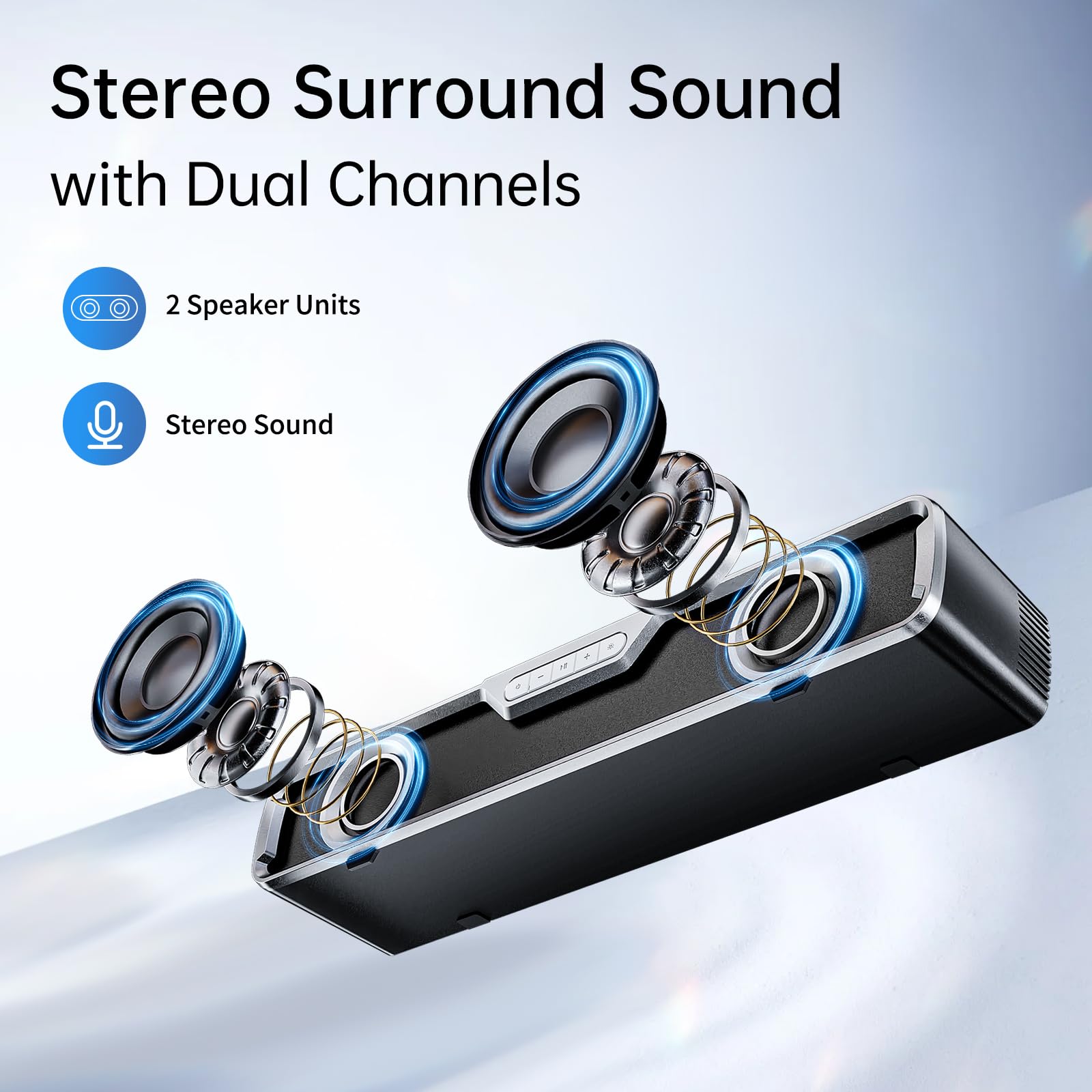 HATSUTEC Computer Speakers for Desktop PC/Laptop/Monitor?Compact Wired USB Powered Bluetooth Desk Soundbar with Microphone for Home Office Gaming, 10W Speaker/RGB Lights/Crystal Stereo/Enhanced Bass