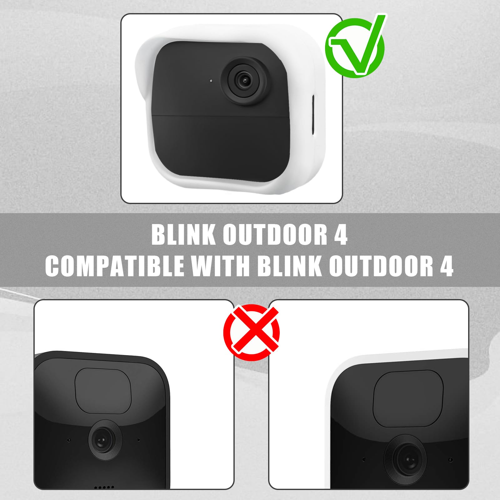 PEUTIER 3pz Camera Cover per Blink Outdoor 4 Nuovissimo (4a Generazione), Cover per Fotocamera Custodia in Siliconi Accessori Fotocamera per Telecamera di Sicurezza Intelligente (Bianco)