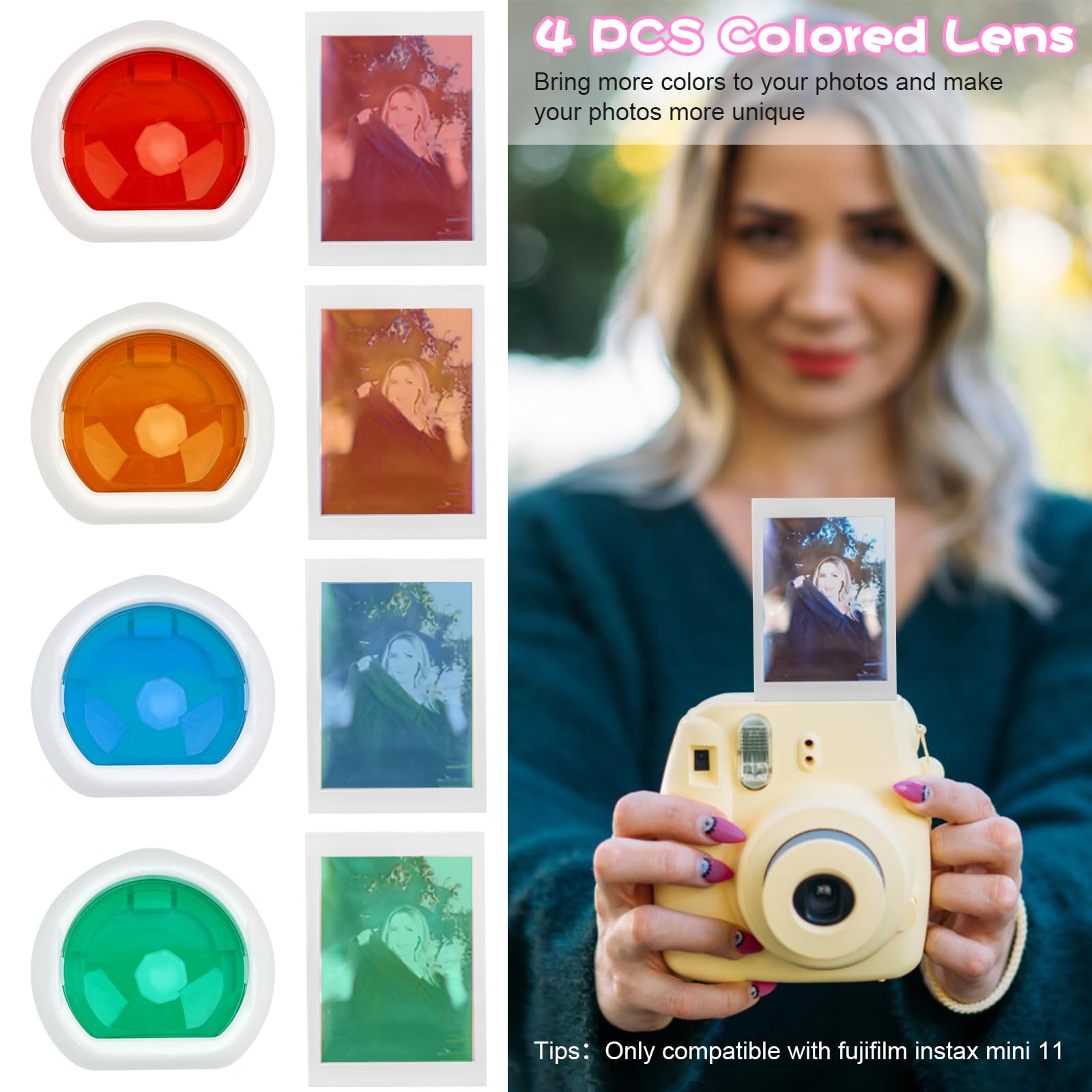 UMILKI 103 Pcs Instantané Caméra Accessoires Compatibles avec Instax Mini Appareil Photo Instantané, Comprendre Album Photo/Filtre/Cadre Mural/Autocollant de Bordure/Cadre Photo Papier Maché