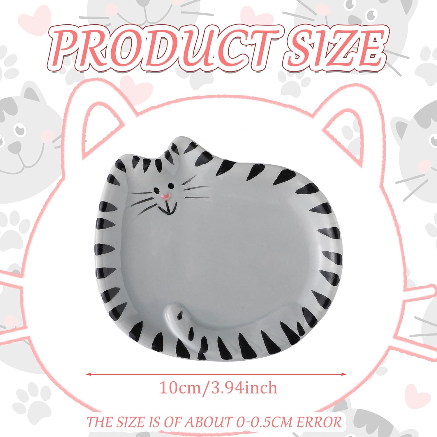 4 Inch Cat Tea Bag Holder Dish Coaster Ceramic Cats Spoon Holder Rest Tea Lover Gifts Soap Coaster for Home Party Decoration(British Shorthair) image 2