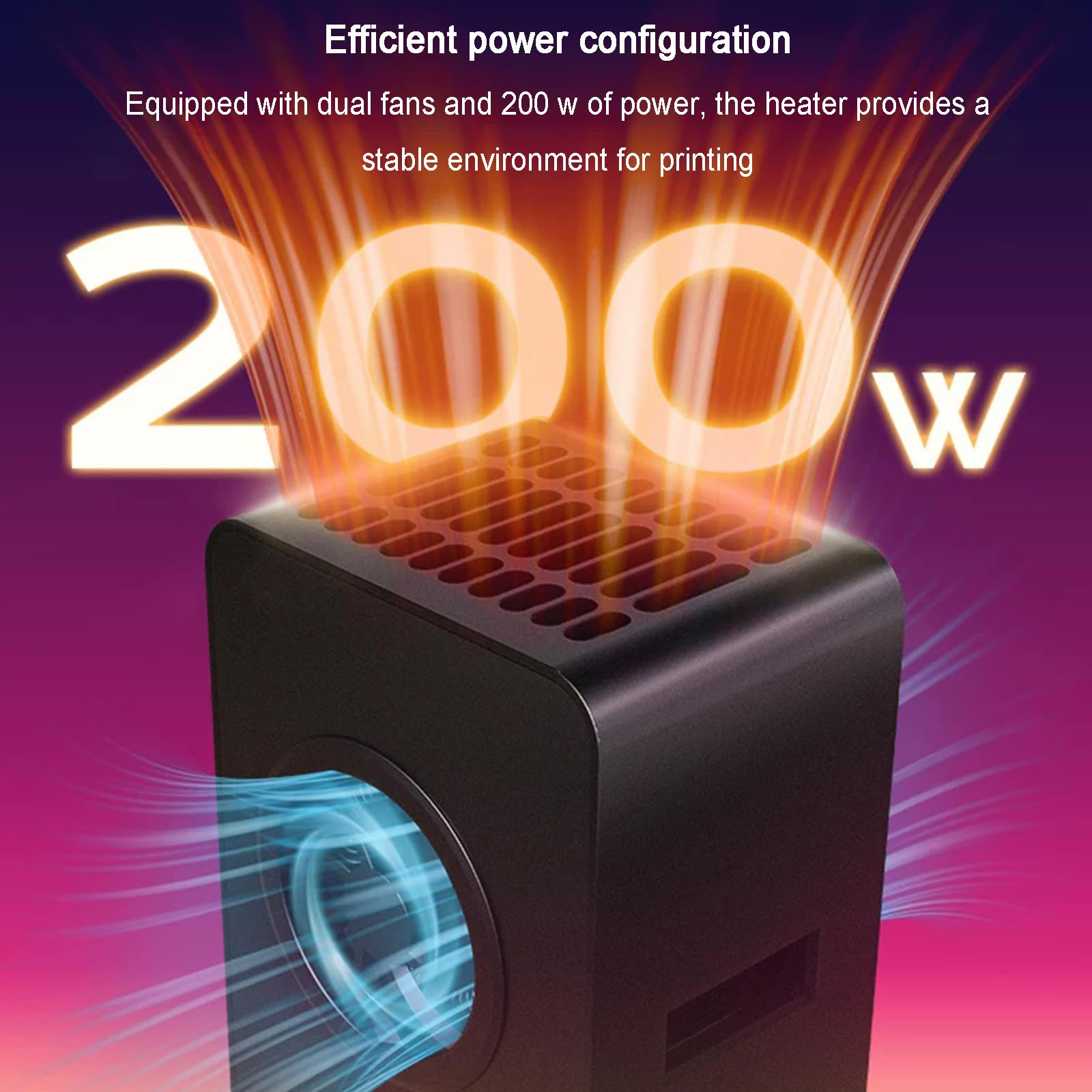 3D Drucker Mini Heizung, 200W PTC Temperaturregelung, Hochleistungslüfter, Überhitzungsschutz, 0-70°C, Kompatibel mit den meisten DLP/LCD 3D-Druckern